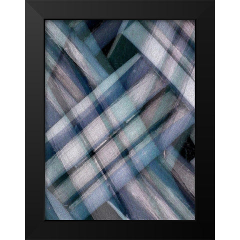 Weave Blue I Black Modern Wood Framed Art Print by Franklin
