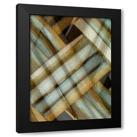 Weave Golden I Black Modern Wood Framed Art Print with Double Matting by Franklin