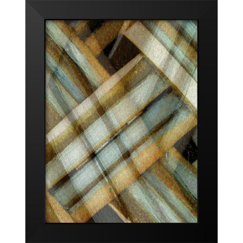 Weave Golden I Black Modern Wood Framed Art Print by Franklin