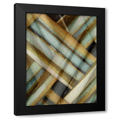 Weave Golden II Black Modern Wood Framed Art Print with Double Matting by Franklin