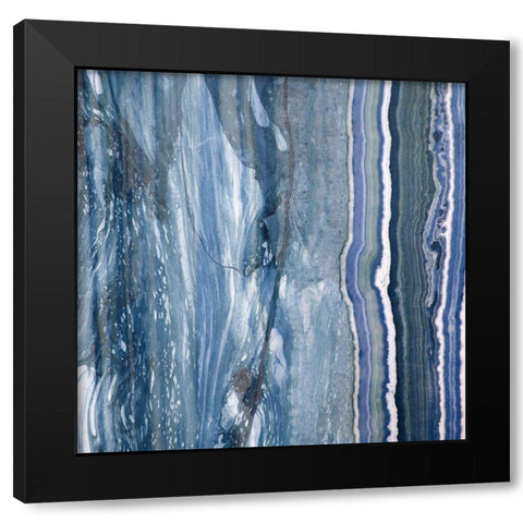 Niagra Blue I Black Modern Wood Framed Art Print with Double Matting by Franklin