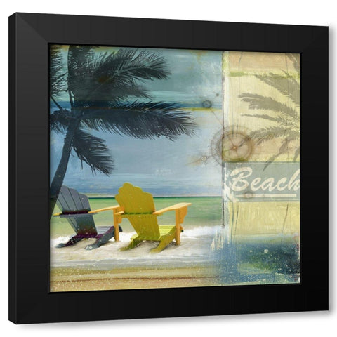 Beach Black Modern Wood Framed Art Print by Franklin