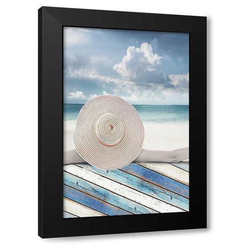 Beachside II Black Modern Wood Framed Art Print with Double Matting by Franklin
