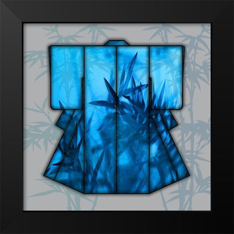 Kimona Blue II Black Modern Wood Framed Art Print by Franklin