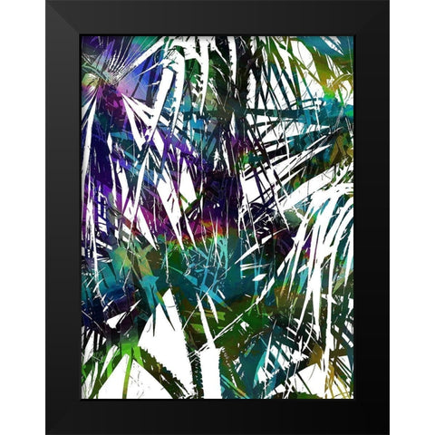 Palm Abstract I Black Modern Wood Framed Art Print by Franklin