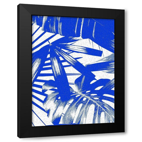 Tropical Blue II Black Modern Wood Framed Art Print with Double Matting by Franklin