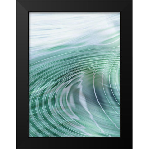Movement I Teal Black Modern Wood Framed Art Print by Franklin