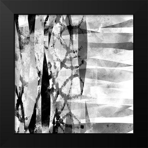 Black and White I Black Modern Wood Framed Art Print by Franklin
