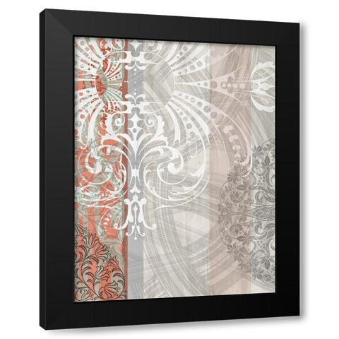 Patterns Coral I Black Modern Wood Framed Art Print by Franklin