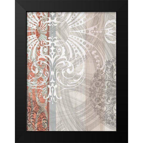 Patterns Coral I Black Modern Wood Framed Art Print by Franklin