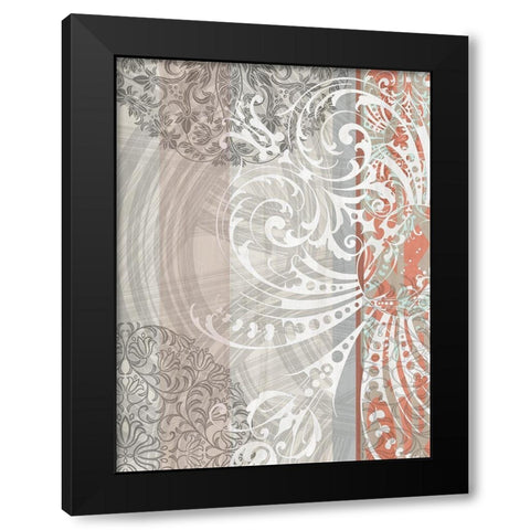 Patterns Coral II Black Modern Wood Framed Art Print with Double Matting by Franklin