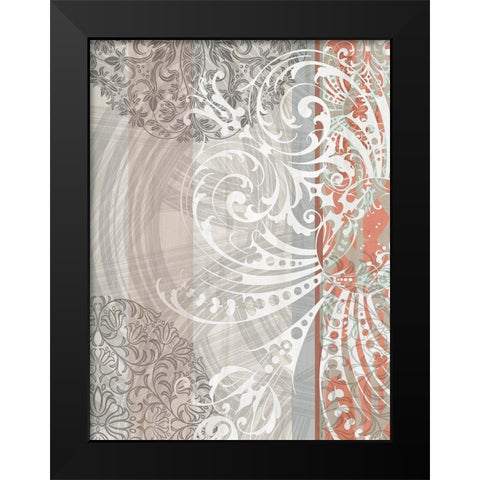 Patterns Coral II Black Modern Wood Framed Art Print by Franklin