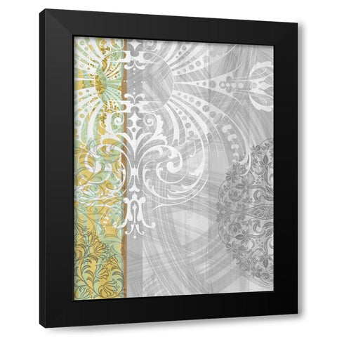 Patterns Saffron I Black Modern Wood Framed Art Print with Double Matting by Franklin