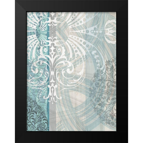 Patterns Teal I Black Modern Wood Framed Art Print by Franklin