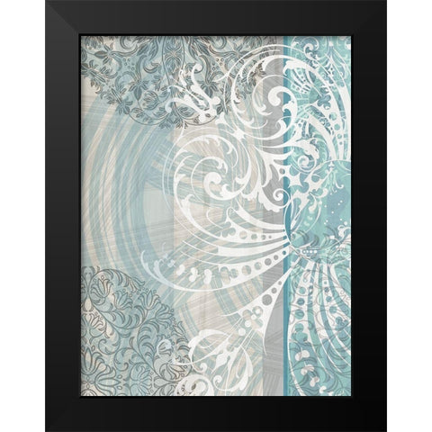 Patterns Teal II Black Modern Wood Framed Art Print by Franklin