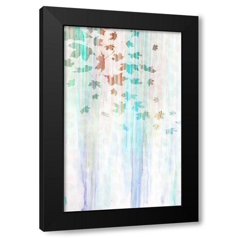 Falling Leaves I Black Modern Wood Framed Art Print by Franklin