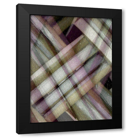 Weave Purple I Black Modern Wood Framed Art Print with Double Matting by Franklin