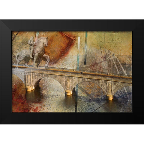 Arlington Memorial Bridge Black Modern Wood Framed Art Print by Simons