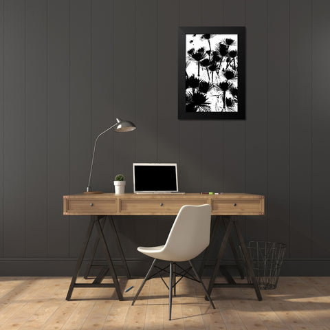Bloomin Black II Black Modern Wood Framed Art Print by Simons