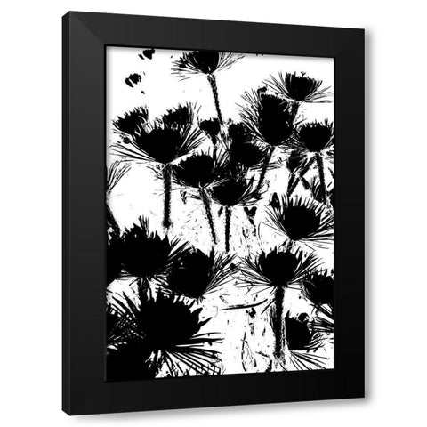 Bloomin Black II Black Modern Wood Framed Art Print with Double Matting by Simons