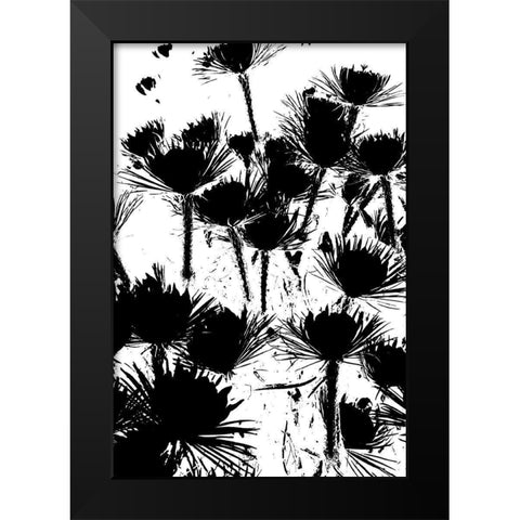 Bloomin Black II Black Modern Wood Framed Art Print by Simons
