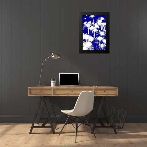 Bloomin Blue I Black Modern Wood Framed Art Print by Simons