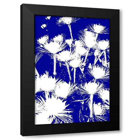 Bloomin Blue I Black Modern Wood Framed Art Print with Double Matting by Simons
