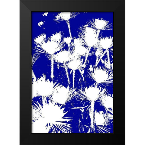 Bloomin Blue I Black Modern Wood Framed Art Print by Simons
