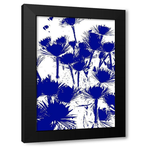 Bloomin Blue II Black Modern Wood Framed Art Print with Double Matting by Simons