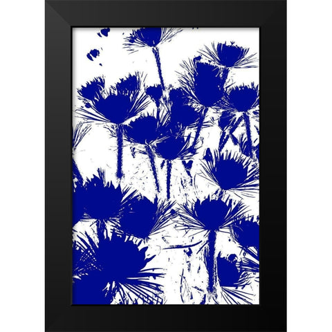 Bloomin Blue II Black Modern Wood Framed Art Print by Simons