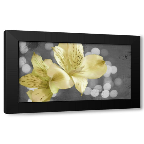Bubbly in Yellow Black Modern Wood Framed Art Print with Double Matting by Simons