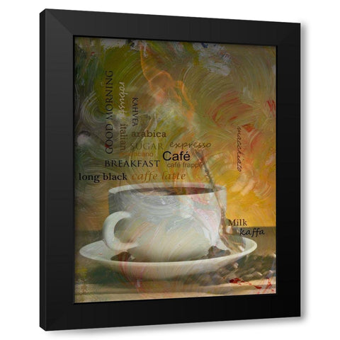 CafÃ© Espresso Black Modern Wood Framed Art Print with Double Matting by Simons