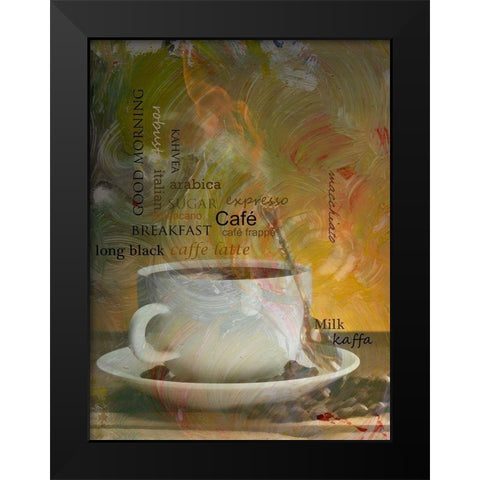 CafÃ© Espresso Black Modern Wood Framed Art Print by Simons
