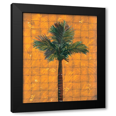 Fiesta Palm Amber Black Modern Wood Framed Art Print with Double Matting by Simons
