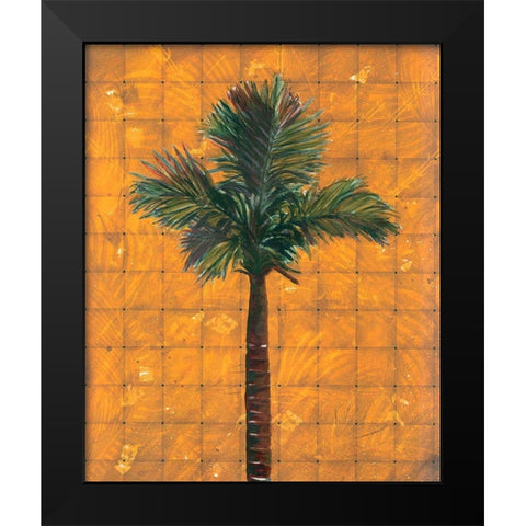 Fiesta Palm Amber Black Modern Wood Framed Art Print by Simons