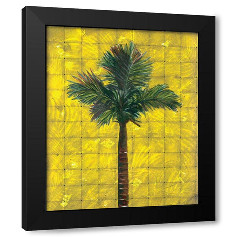Fiesta Palm Yellow Black Modern Wood Framed Art Print with Double Matting by Simons