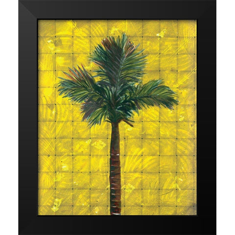 Fiesta Palm Yellow Black Modern Wood Framed Art Print by Simons