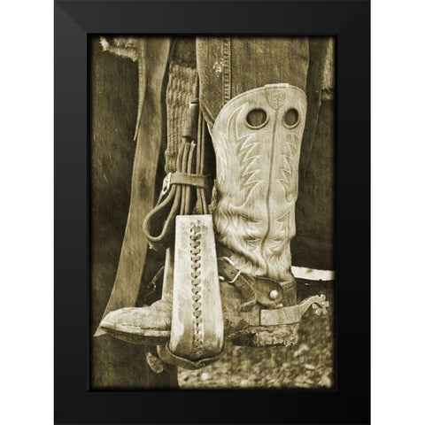 Giddy Up Black Modern Wood Framed Art Print by Simons