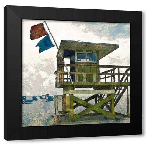 On Guard Black Modern Wood Framed Art Print with Double Matting by Simons