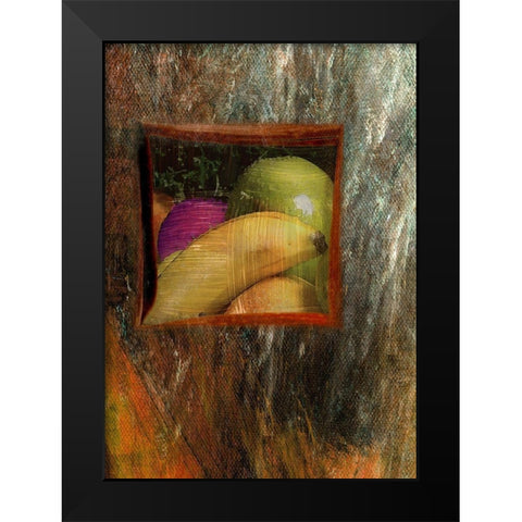 Painted Fruit II Black Modern Wood Framed Art Print by Simons