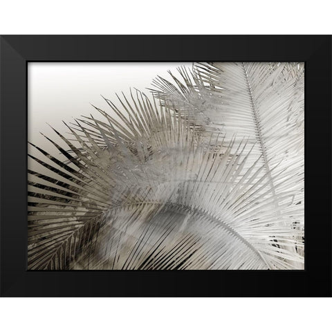 Painted Palm I Black and White Black Modern Wood Framed Art Print by Simons