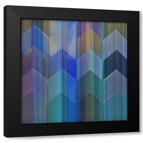 Pickets Blueberry  Black Modern Wood Framed Art Print with Double Matting by Simons