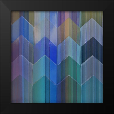 Pickets Blueberry  Black Modern Wood Framed Art Print by Simons