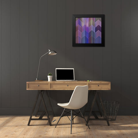 Pickets Mulberry Black Modern Wood Framed Art Print by Simons