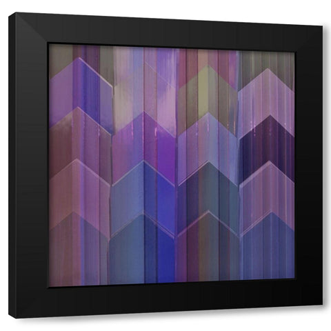 Pickets Mulberry Black Modern Wood Framed Art Print with Double Matting by Simons