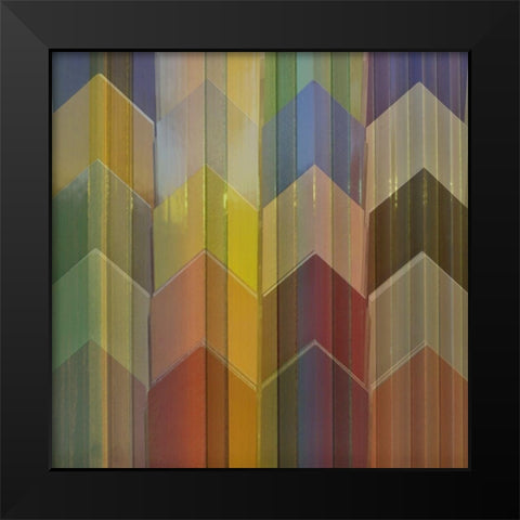 Pickets Multicolor Black Modern Wood Framed Art Print by Simons