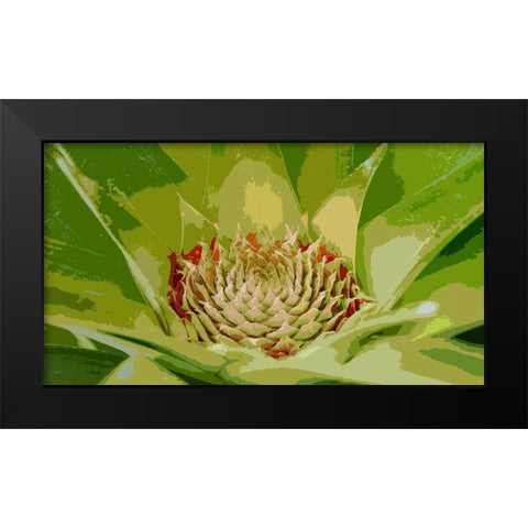 Pineapple Someday Black Modern Wood Framed Art Print by Simons