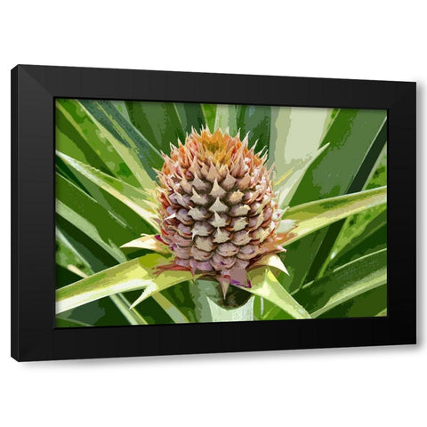 Pineapple Soon Black Modern Wood Framed Art Print with Double Matting by Simons