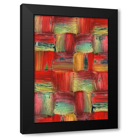 Plaid Play Black Modern Wood Framed Art Print with Double Matting by Simons