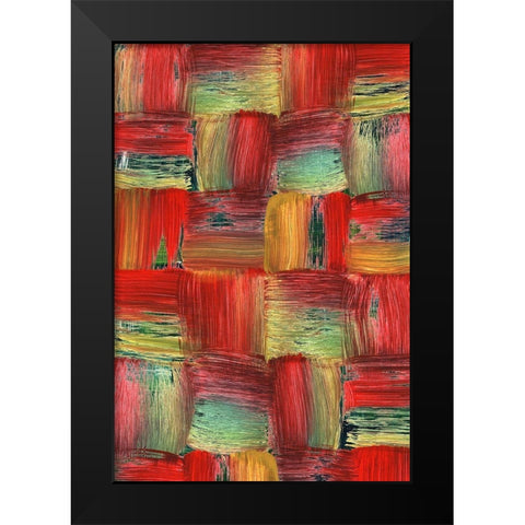 Plaid Play Black Modern Wood Framed Art Print by Simons